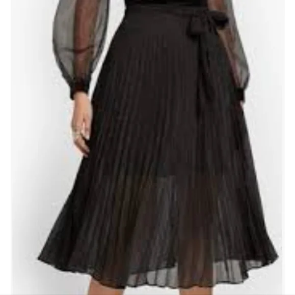 New York and Company Pleated Sheer Skirt - Picture 1 of 7